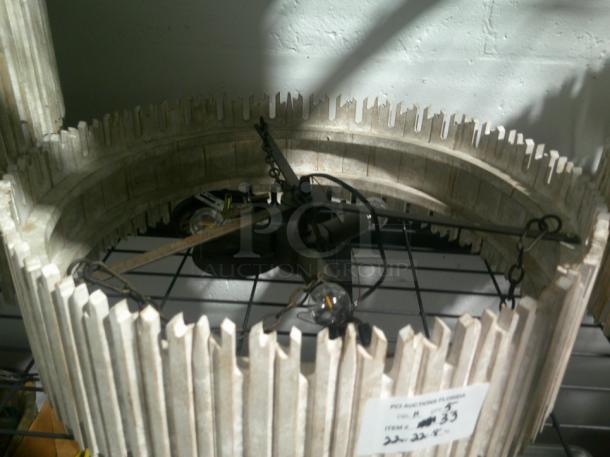 STYLISH Set of 5 Beige Farmhouse Chandeliers - Image 2 of 3