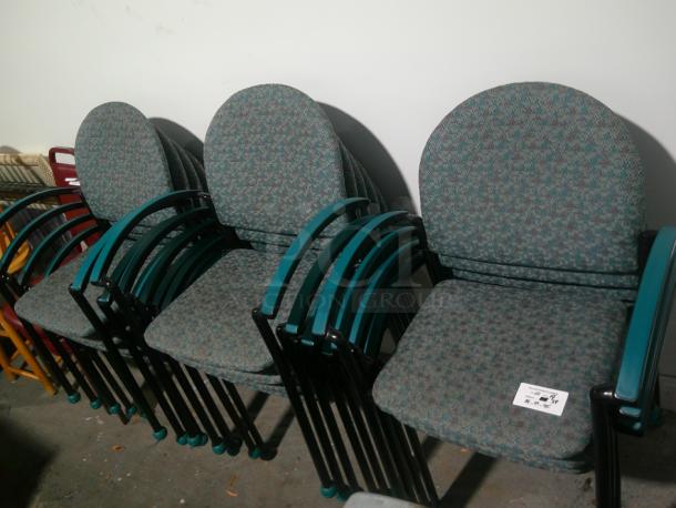 Set of Blue Design Fabric Office, Lobby, Restaurant Chairs - Image 1 of 2