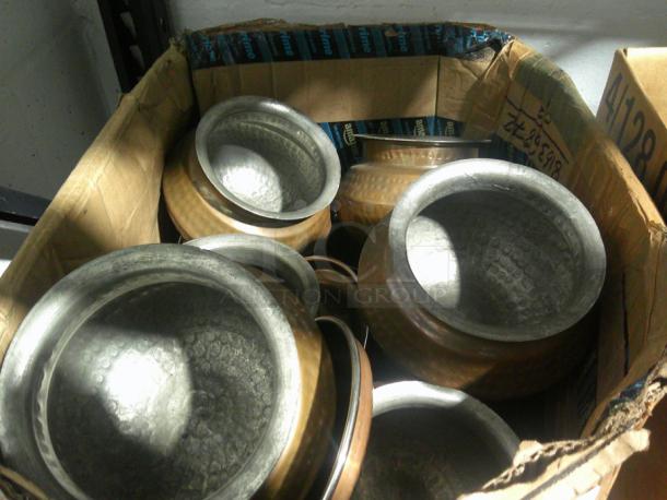 WOW NICE SET Copper Plated Serving Bowls w/ Lids - Image 1 of 2