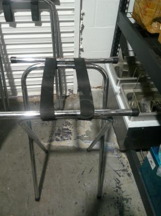 Folding Chrome Metal Double Bar Tray Stands