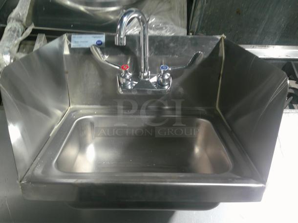 BRAND NEW Handwashing Sink w/ Faucet & Splash Guards! - Image 1 of 4