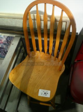 Rustic Wooden Chair - Swivels!
