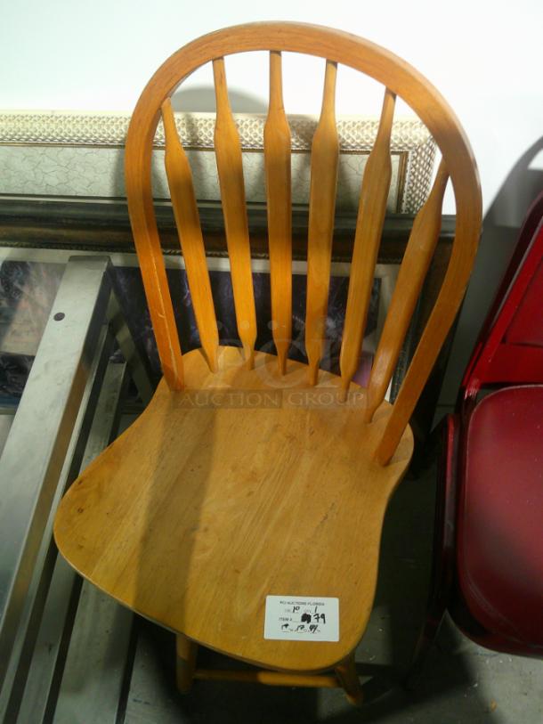 Rustic Wooden Chair - Swivels! - Image 2 of 2