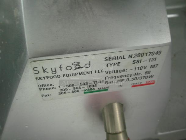 WOW LIKE NEW Skyfood SSI-12I 12" Slicer 1/2 HP Deli Meat/Cheese Slicer - Image 5 of 5