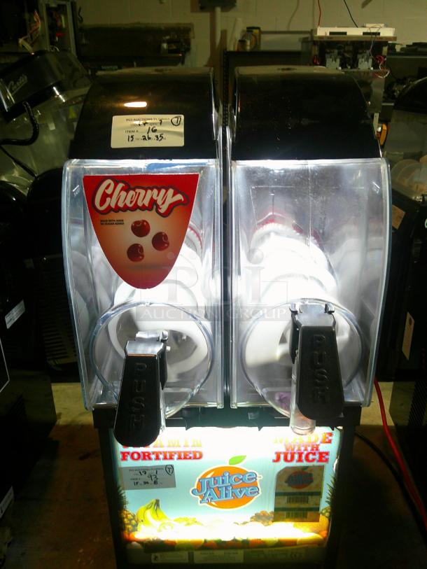 TESTED BARRELS FREEZE Crathco I-PRO 2M LIGHT PANEL (1206-001) Double 2.9 Gallon Granita / Slushy / Frozen Beverage Machine with Manual Control and Light Panel - 115V - Image 2 of 8