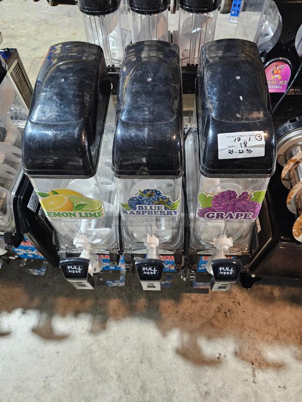 NICE Elmeco Triple 3.2 Gallon Frozen Beverage Slushy Granita Cocktail Machine! - Image 1 of 4