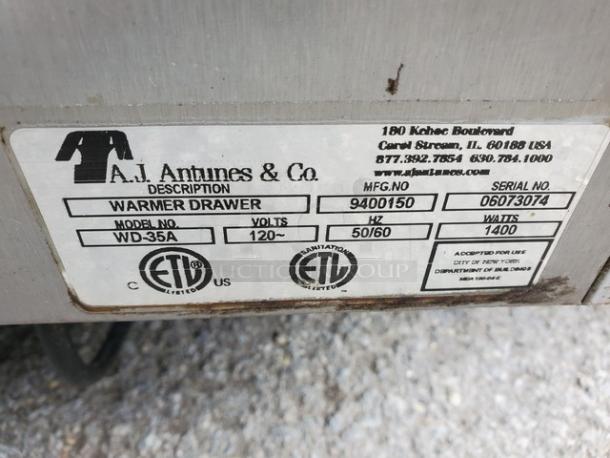 A.J. Antunes & Co Countertop Warmer Drawer. - Image 4 of 7