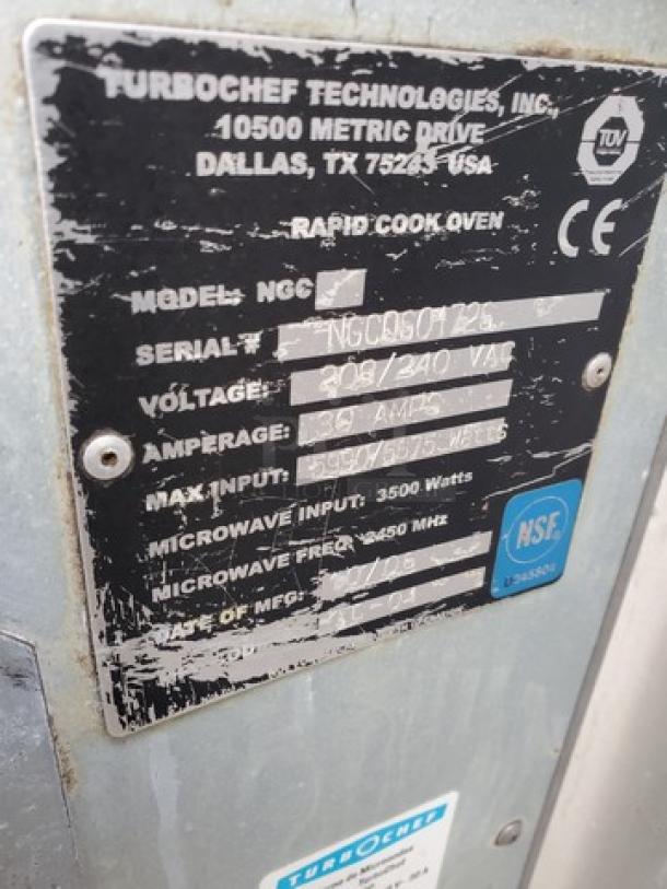 Turbo Chef Rapid Cook Oven. Front is dented. - Image 8 of 9