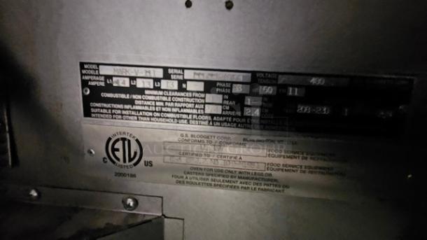 Blodgett Electric Double Deck Full Size Convection Ovens Mark V 111. - Image 7 of 9