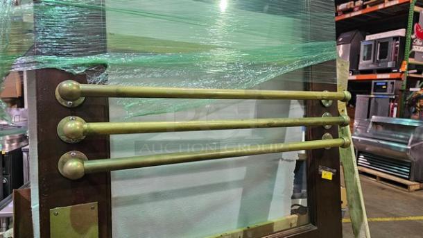 Very Nice Wood Door w/ Glass Panel and Brass Hardware. FROM RUBY TUESDAY - Image 5 of 5