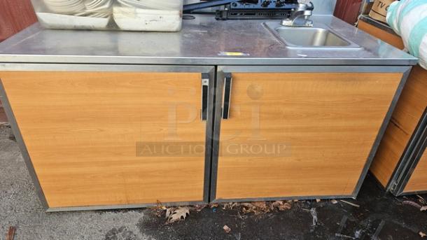 Subway Work Table w/ Sink. Contents on top are not included. - Image 1 of 3