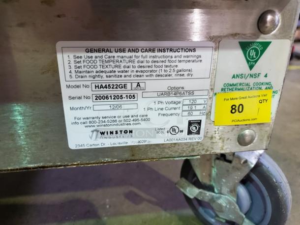 Winston CVAP HA4522GE Full Sized Food Warmer Transport Warming Holding Cabinet - Image 6 of 7
