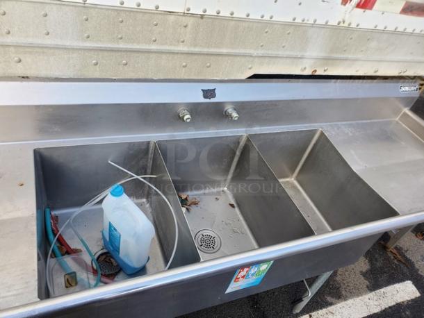 3 Compartment Stainless Steel Sink - Image 2 of 3