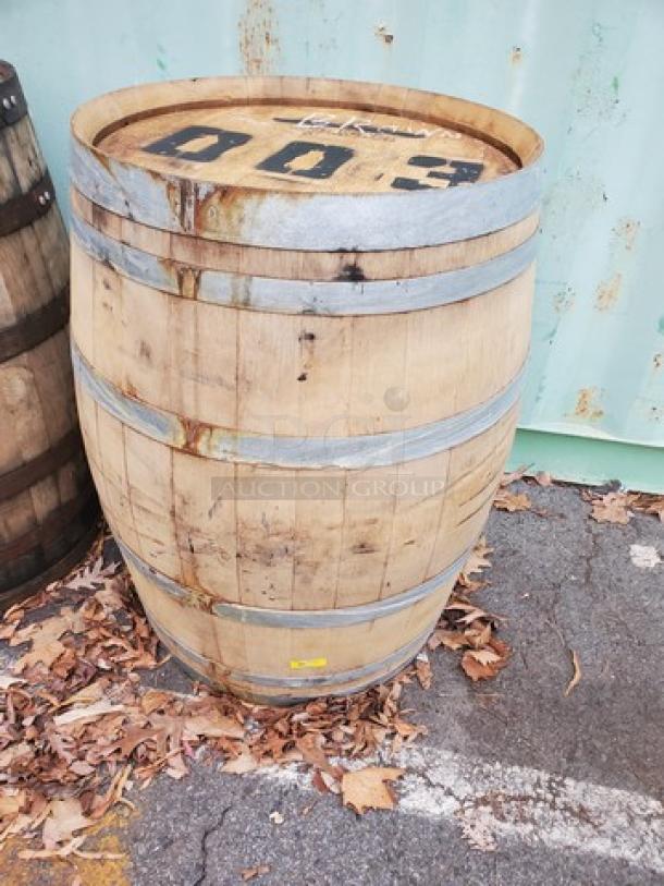 Wood Barrel - Image 1 of 2
