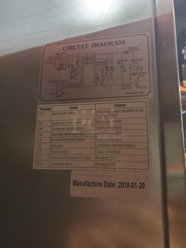 Entree CF2 49 Cu.Ft. Commercial 2 Door Stainless Freezer. On Casters - Image 11 of 13