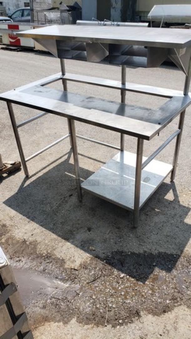 Stainless Steel Custom Work Table w/ Overhead Shelf - Image 1 of 3