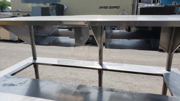 Stainless Steel Custom Work Table w/ Overhead Shelf - Image 2 of 3