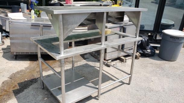 Stainless Steel Custom Work Table w/ Overhead Shelf - Image 3 of 3