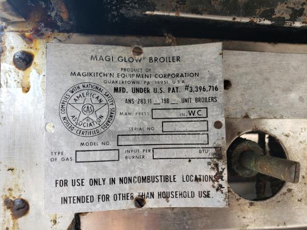 Magi Glow Broiler Natural Gas. Missing 4 Knobs - Image 4 of 6