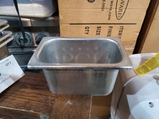 Lot of 5 Small Stainless Steel Food Pans (5xBid) - Image 2 of 2