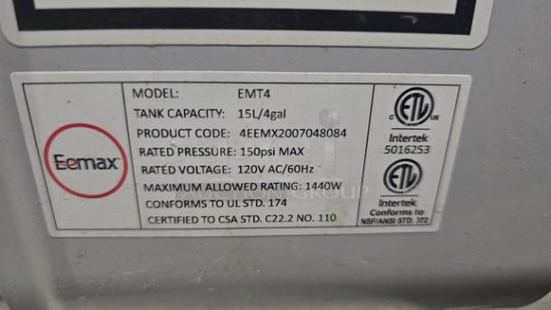 Eemax EMT4 4 Gallon Electric Mini Tank Water Heater - Image 3 of 4