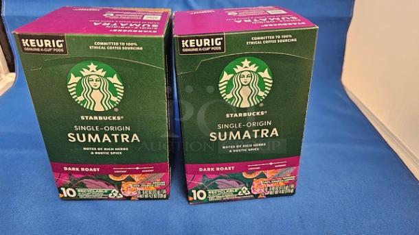 Lot of 10 Starbucks, Sumatra Dark Roast K-Cup Coffee Pods, 10 Count K Cups (10xBid) - Image 1 of 3