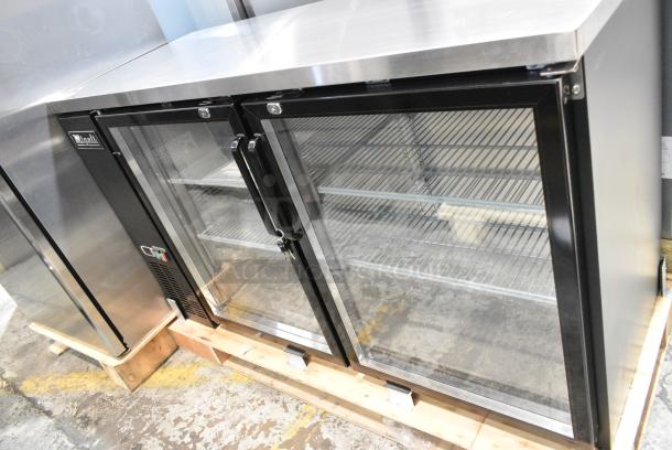 BRAND NEW SCRATCH AND DENT! 2024 Migali C-BB60G-HC Stainless Steel Commercial 2 Door Back Bar Cooler Merchandiser. 115 Volts, 1 Phase. Serial 595864913. Tested and Working! - Image 2 of 7