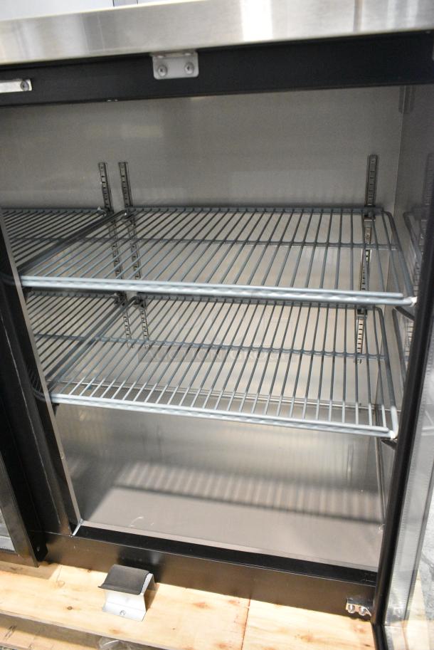 BRAND NEW SCRATCH AND DENT! 2024 Migali C-BB60G-HC Stainless Steel Commercial 2 Door Back Bar Cooler Merchandiser. 115 Volts, 1 Phase. Serial 595864913. Tested and Working! - Image 5 of 7