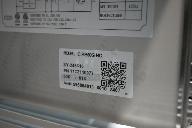 BRAND NEW SCRATCH AND DENT! 2024 Migali C-BB60G-HC Stainless Steel Commercial 2 Door Back Bar Cooler Merchandiser. 115 Volts, 1 Phase. Serial 595864913. Tested and Working! - Image 6 of 7