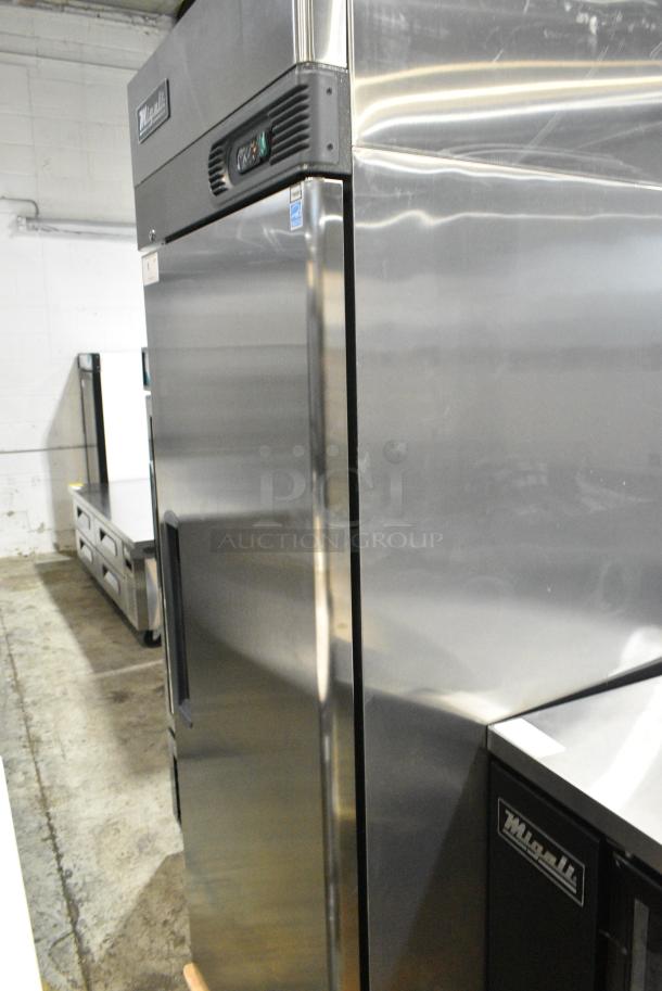 BRAND NEW SCRATCH AND DENT! 2023 Migali C-1F-HC Stainless Steel Commercial Single Door Reach In Freezer w/ Poly Coated Racks. 115 Volts, 1 Phase. Serial C-1F-HCT03230320092T0006. Tested and Working! - Image 3 of 7