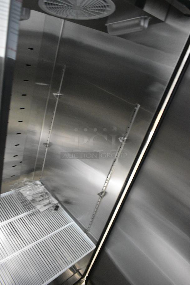 BRAND NEW SCRATCH AND DENT! 2023 Migali C-1F-HC Stainless Steel Commercial Single Door Reach In Freezer w/ Poly Coated Racks. 115 Volts, 1 Phase. Serial C-1F-HCT03230320092T0006. Tested and Working! - Image 5 of 7