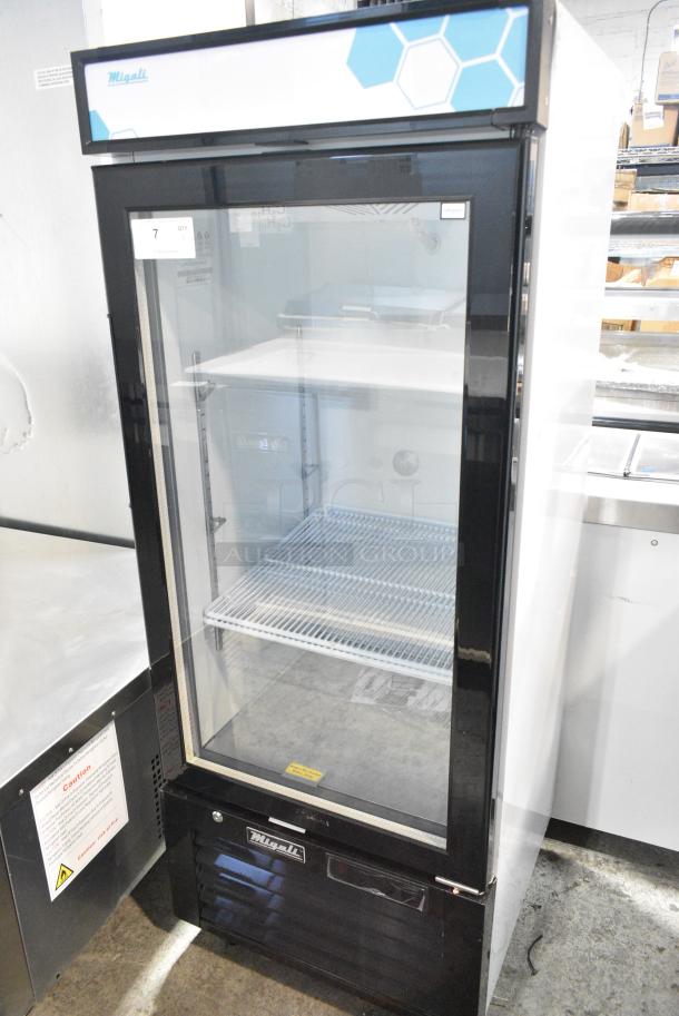BRAND NEW SCRATCH AND DENT! 2023 Migali C-10RM-HC Metal Commercial Single Door Reach In Cooler Merchandiser w/ Poly Coated Racks. 115 Volts, 1 Phase. Serial C-10RM-HC003230811092C0001. Tested and Working! - Image 4 of 6