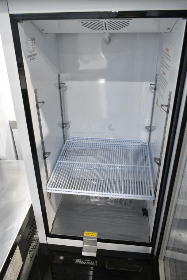 BRAND NEW SCRATCH AND DENT! 2023 Migali C-10RM-HC Metal Commercial Single Door Reach In Cooler Merchandiser w/ Poly Coated Racks. 115 Volts, 1 Phase. Serial C-10RM-HC003230811092C0001. Tested and Working! - Image 5 of 6