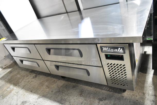 BRAND NEW SCRATCH AND DENT! 2023 Migali C-CB72-76-HC Stainless Steel Commercial 4 Drawer Chef Base on Commercial Casters. 115 Volts, 1 Phase. Serial C-CB72-76-HC003230724092C0001. Tested and Working! - Image 2 of 9