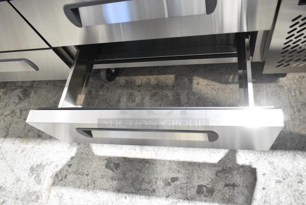 BRAND NEW SCRATCH AND DENT! 2023 Migali C-CB72-76-HC Stainless Steel Commercial 4 Drawer Chef Base on Commercial Casters. 115 Volts, 1 Phase. Serial C-CB72-76-HC003230724092C0001. Tested and Working! - Image 6 of 9