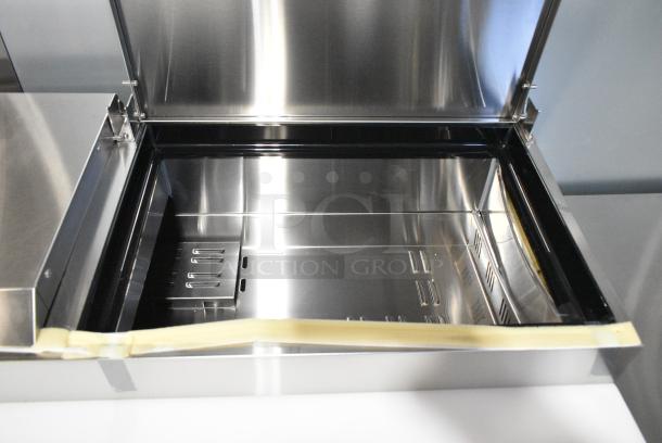 BRAND NEW SCRATCH AND DENT! 2024 Migali C-PP67-HC Stainless Steel Commercial Pizza Prep Table. 115 Volts, 1 Phase. Serial C-PP67-HC240424C005. Tested and Working! - Image 5 of 8