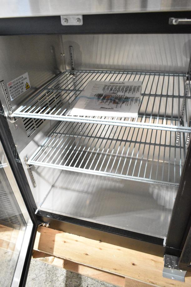 BRAND NEW SCRATCH AND DENT! 2024 Migali C-BB60G-HC Stainless Steel Commercial 2 Door Back Bar Cooler Merchandiser. 115 Volts, 1 Phase. Serial 9652332606777. Tested and Working! - Image 4 of 7