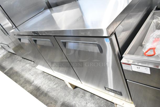 BRAND NEW SCRATCH AND DENT! 2024 Migali C-U72R-HC Stainless Steel Commercial 3 Door Undercounter Cooler. 150,000 BTU. Serial C-U72R-HC240422C008. Tested and Working! - Image 2 of 8