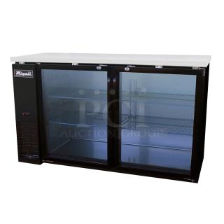 BRAND NEW SCRATCH AND DENT! 2024 Migali C-BB60G-HC Stainless Steel Commercial 2 Door Back Bar Cooler Merchandiser. 115 Volts, 1 Phase. Serial 9652332606777. Tested and Working!