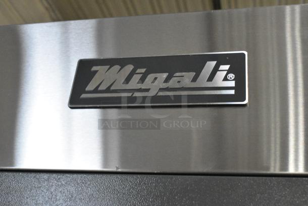 BRAND NEW SCRATCH AND DENT! 2024 Migali C-U72R-HC Stainless Steel Commercial 2 Door Reach In Cooler w/ Poly Coated Racks on Commercial Casters. 115 Volts, 1 Phase. Serial C-2R-HCN44T005. Tested and Working! - Image 3 of 7