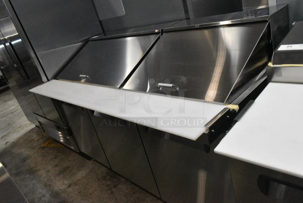 BRAND NEW SCRATCH AND DENT! 2023 Migali C-SP72-30BT-HC Stainless Steel Commercial Sandwich Salad Prep Table Bain Marie Mega Top on Commercial Casters. 115 Volts, 1 Phase. Serial C-SP72-30BT-H003231101092C0005. Tested and Working! - Image 2 of 14