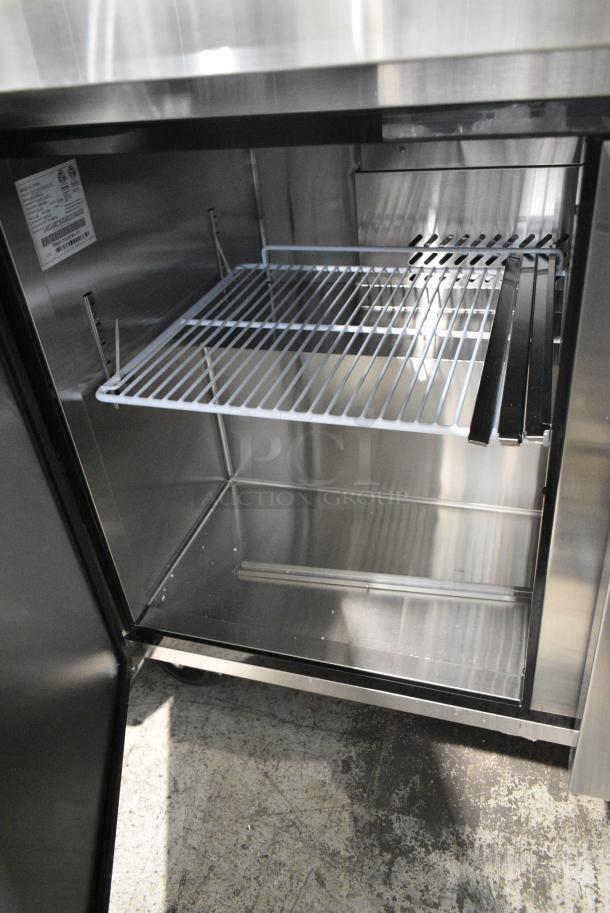 BRAND NEW SCRATCH AND DENT! 2023 Migali C-SP72-30BT-HC Stainless Steel Commercial Sandwich Salad Prep Table Bain Marie Mega Top on Commercial Casters. 115 Volts, 1 Phase. Serial C-SP72-30BT-H003231101092C0005. Tested and Working! - Image 11 of 14