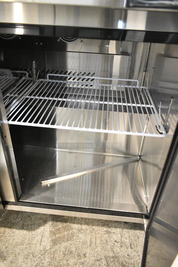 BRAND NEW SCRATCH AND DENT! 2023 Migali C-SP72-30BT-HC Stainless Steel Commercial Sandwich Salad Prep Table Bain Marie Mega Top on Commercial Casters. 115 Volts, 1 Phase. Serial C-SP72-30BT-H003231101092C0005. Tested and Working! - Image 13 of 14