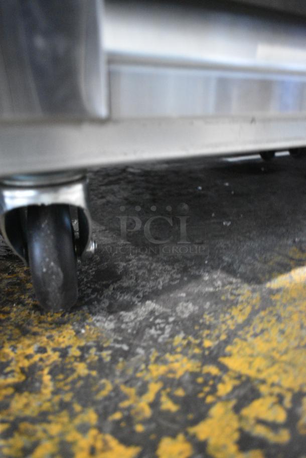 BRAND NEW SCRATCH AND DENT! 2023 Migali C-U72R-HC Stainless Steel Commercial 2 Door Reach In Cooler w/ Poly Coated Racks on Commercial Casters. 115 Volts, 1 Phase. Serial C-2RB-35-HC003230726092C0007. Tested and Working! - Image 5 of 8
