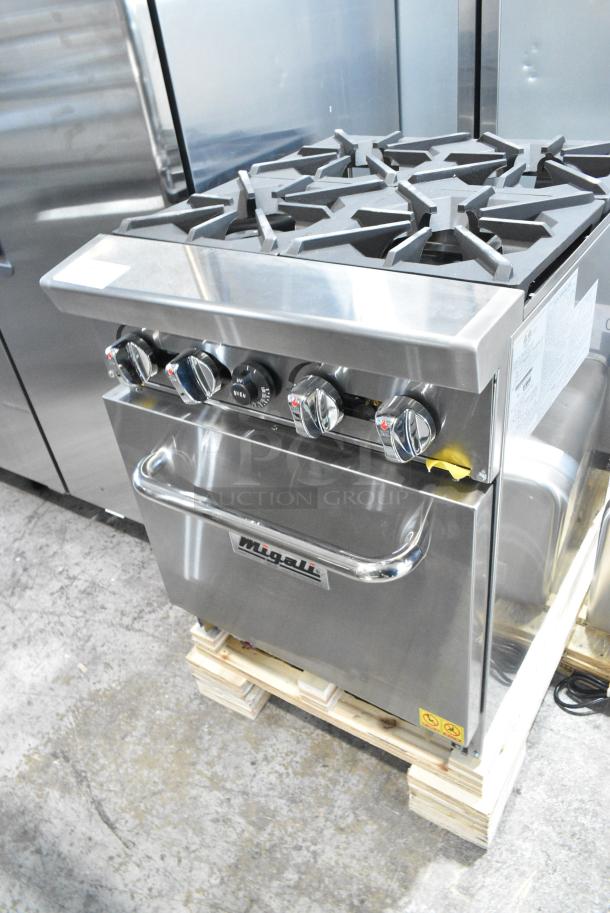 BRAND NEW SCRATCH AND DENT! 2024 Migali C-RO4B-NG Stainless Steel Commercial Natural Gas Powered 4 Burner Range w/ Oven. Serial C-RO4B-NG2404190005. - Image 7 of 9