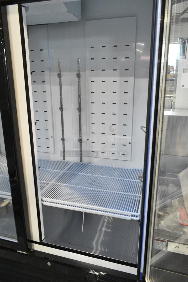 BRAND NEW SCRATCH AND DENT! 2024 Migali C-72FM-HC Metal Commercial 3 Door Reach In Freezer Merchandiser w/ Poly Coated Racks on Commercial Casters. Serial C-72FM-HC240402C007. Tested and Working! - Image 6 of 8