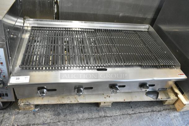 BRAND NEW SCRATCH AND DENT! 2023 Migali C-RC48 Stainless Steel Commercial Countertop Gas Powered Charbroiler Grill. Serial C-RB48-NGUSB100317022500920004. - Image 6 of 11