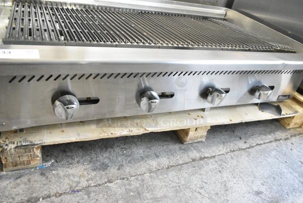 BRAND NEW SCRATCH AND DENT! 2023 Migali C-RC48 Stainless Steel Commercial Countertop Gas Powered Charbroiler Grill. Serial C-RB48-NGUSB100317022500920004. - Image 9 of 11
