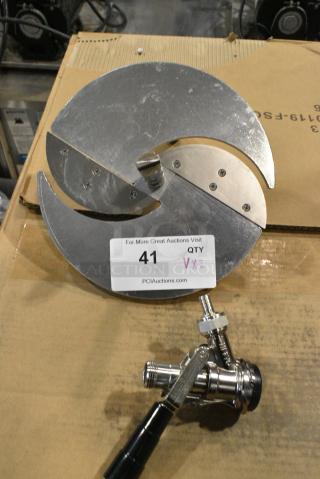 2 BRAND NEW SCRATCH AND DENT! Items Including Avantco 178COUPLER Talos 1022704 "D" System Beer Keg Coupler and Metal Vegetable Slicer Blade. 2 Times Your Bid!