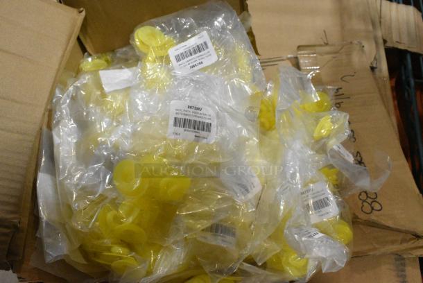 BRAND NEW SCRATCH AND DENT! Box of 8573MV San Jamar 8573MV Yellow Medium Viscosity Valve for EZ-KLEEN® Sauce Bottles - Image 1 of 5
